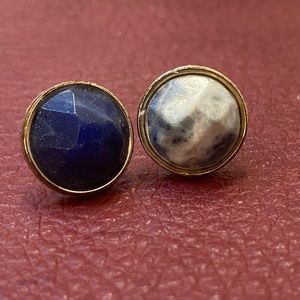 Mismatched faceted stone earrings